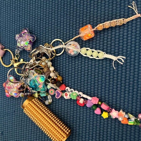 Personalized Name Keychain Kit - DIY Hearts and Flowers Beaded Party ...