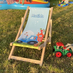 Kinder Liegestuhl Traktor mit Österreich - Möbel blau Name, Etsy Deko Geburtstag Bauernhof Kinderzimmer Kindergarten Strandstuhl, Geschenkidee