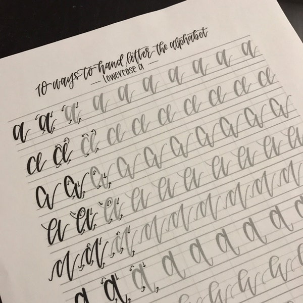 BUNDLE & Save! - Hand Lettering Practice Sheets | 10 Ways to Hand ...