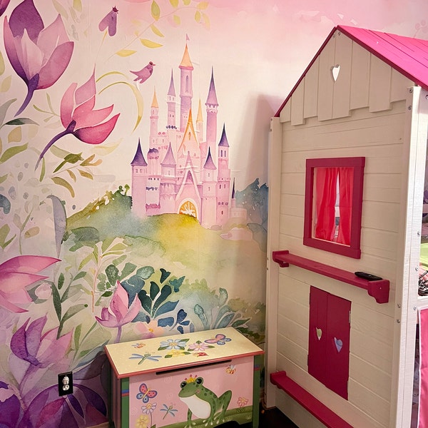 Fairytale Castle Mural- Nursery Wallpaper | Children's Wall Art ...