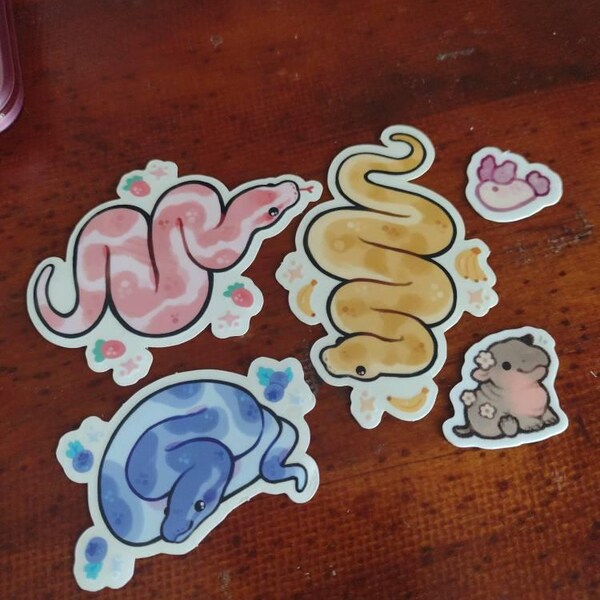 Little Chef and Secret Agent Mini Sticker Set of 2 / Cute Animal Vinyl ...