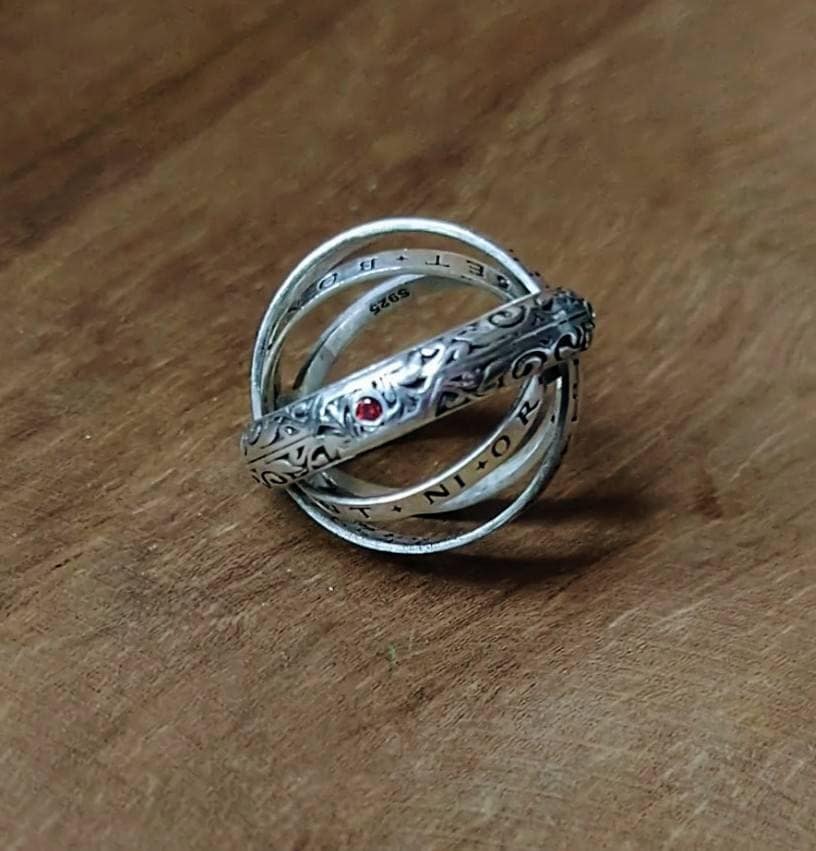 Personalized Birthstone Astronomical Engagement Ring | Unique Vintage Wedding Ring for Men/Women, Couple&#39;s Gift
