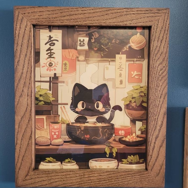 Sushi Black Cat Poster Tokyo Art Print, Oishii Cat Print, Delicious ...