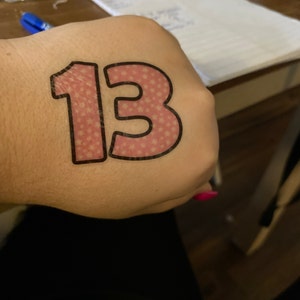 Temporary 13 Tattoo Taylor Swift Inspired 13 Tattoo Eras Tour 13 Tattoo - Etsy
