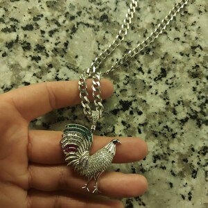 Silver rooster pendant deals