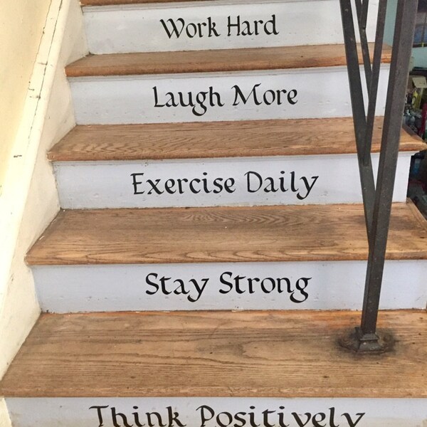 Stair Riser Quotes Life Quotes Stair Riser Decals, Stair Decals, Stair Stickers, Wall ...