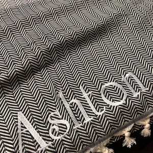 APRON Kitchen Apron Black Herringbone Apron Towel Apronmen Etsy