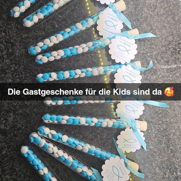 10 x Gastgeschenke Give aways im Reagenzglas Hochzeit, verschiedene