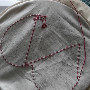 WEBEEDY Kit Couture Sashiko Débutant - Coussin Épingles Broderie Avec Gabarits Et Fournitures