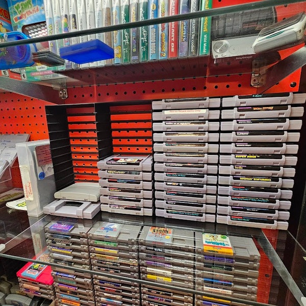 2 Rows - Rack Display for Super Nintendo Entertainment System SNES NTSC ...