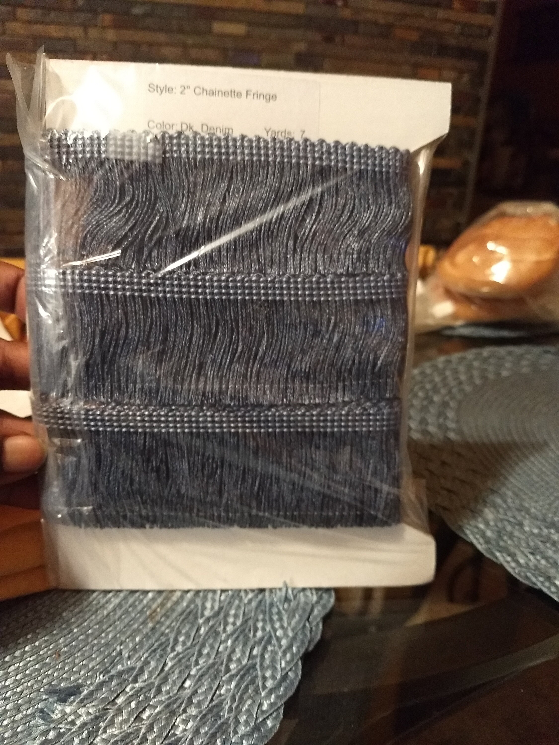Dark Denim Put-up 2/" Chainette Fringe Col 12 Continuous Yards