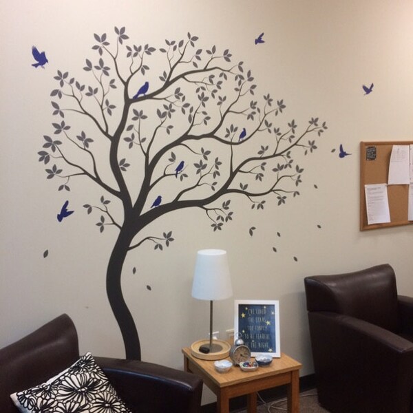 Nursery Wall Decals White Tree Wall Decal Large Tree Wall Decal Wall ...