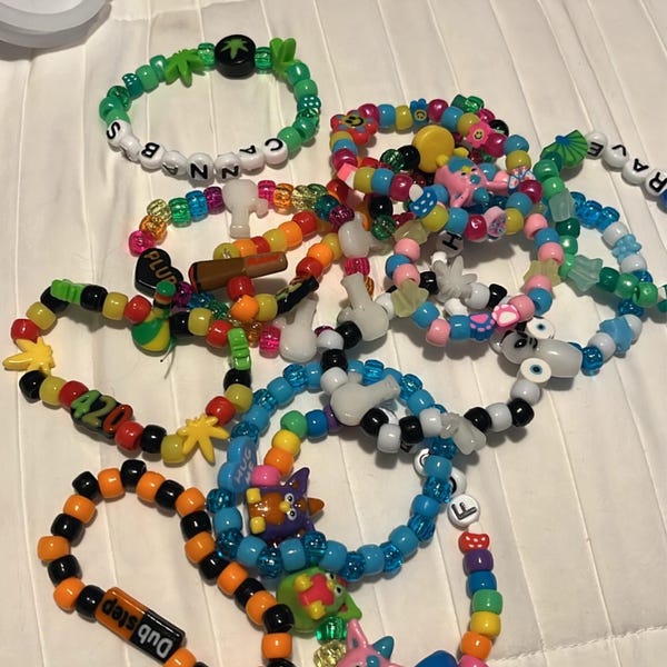 Bead Ring Rave Rave Bead Soup! Mix of Rave Themed Kandi Beads by Weight. Grab Bag of ...