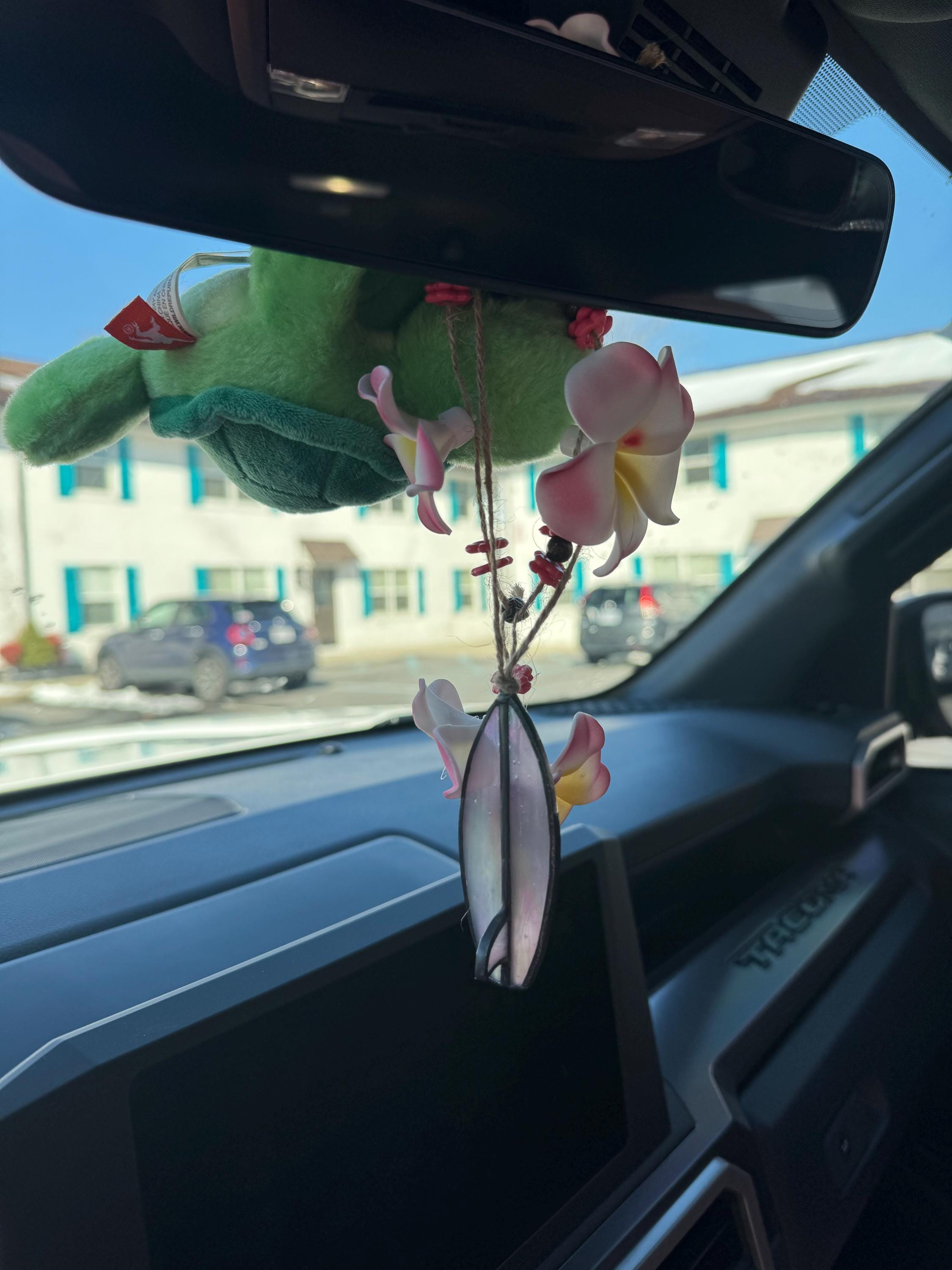 Handgefertigter Surfbrett-Autoanhänger | Buntglas-Surfbrett | Geschenk für Surfer