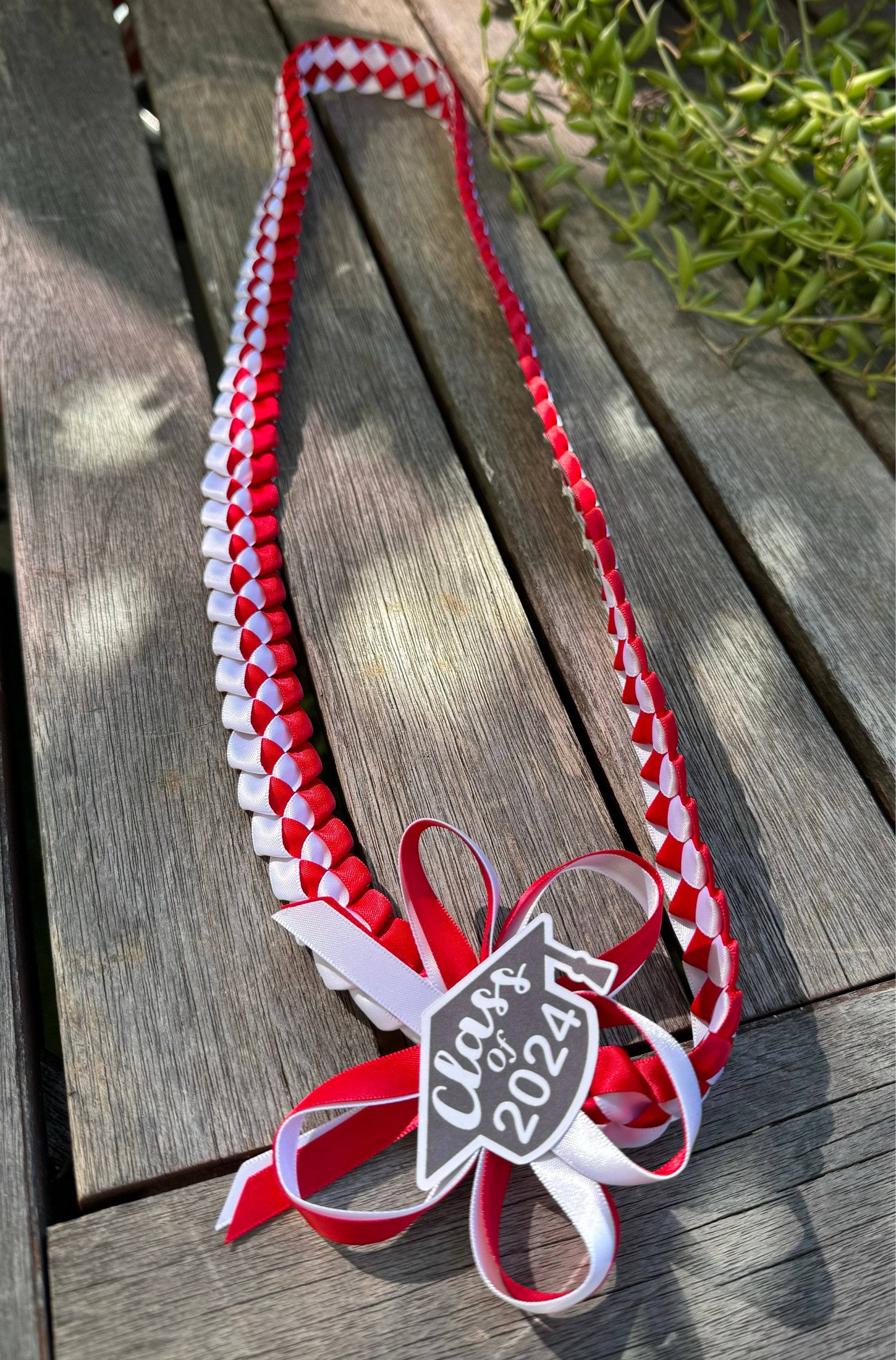 Graduation lei with Class of 2025 bow  | Single Braided Lei || Customized | Graduation gift