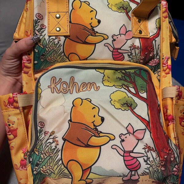 Winnie the Pooh and Piglet Personalized Diaper Bag Backpack Colorful ...