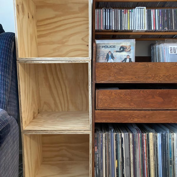 Modular Wooden Vinyl Record Storage Cube (fits 65-70 Records) - Etsy
