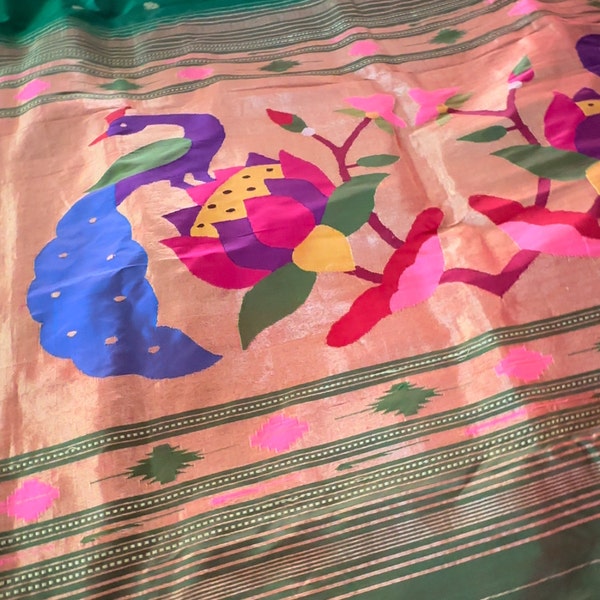 Beige - Bengal Kantha Hand Embroidery Tussar Silk Cushion Cover (16 x 16 in) main image 1