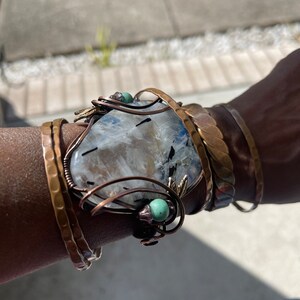 Men's Rainbow Moonstone In Antique Bronze - With Black Leather Cord No / No - Pendant Only