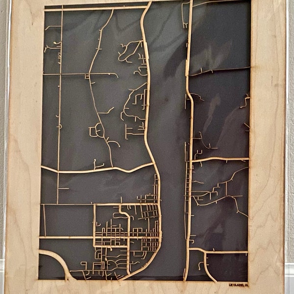 Custom Street Map Wooden Cutout of Your Favorite Town & Neighborhood ...
