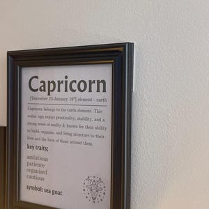 Capricorn Definition Print: Zodiac Astrology Gifts (digital