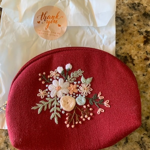 Goodhan Floral Embroidery Crossbody Bag - Mini Canvas Purse With Adjustable Strap