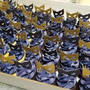 24 Stück Karnevals-Cupcake-Topper – Glitzernde Masken-Motive, Für Mottopartys, Geburtstage & Deko