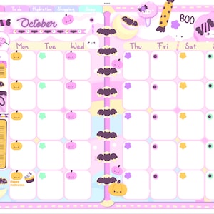 Strawberry Kawaii Pink Printable Calendar / Cute Printable Calendar ...