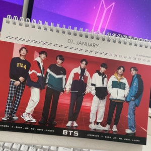 bts jungkook desk calendar 2021 2022 with sticker set etsy