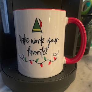 QUICKMUGS2U Elf Mug - 11oz White Ceramic Coffee Cup With Buddy The Elf Movie Quote, Dishwasher Safe