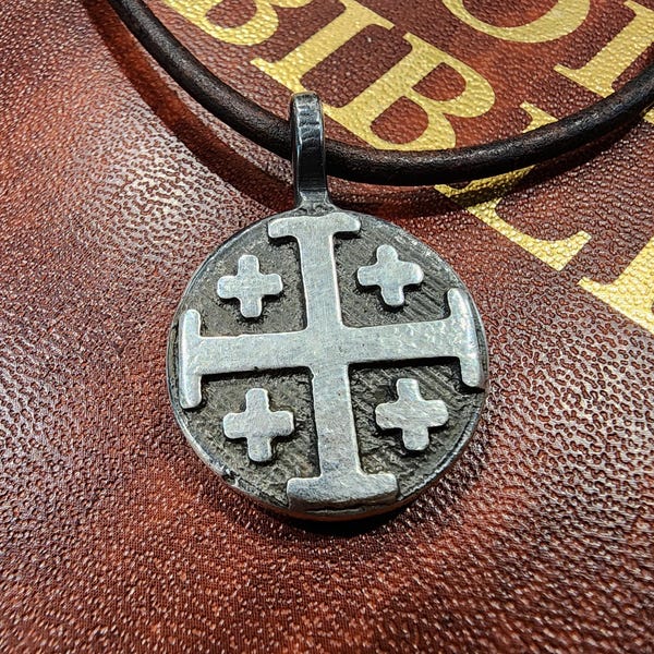 100 Pure Silver Jerusalem Cross / Crusader Cross Pendant. Made