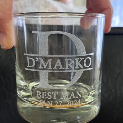 Groomsman 11oz Whiskey Glass, Engraved Old Fashion, Groomsmen Gift Idea ...