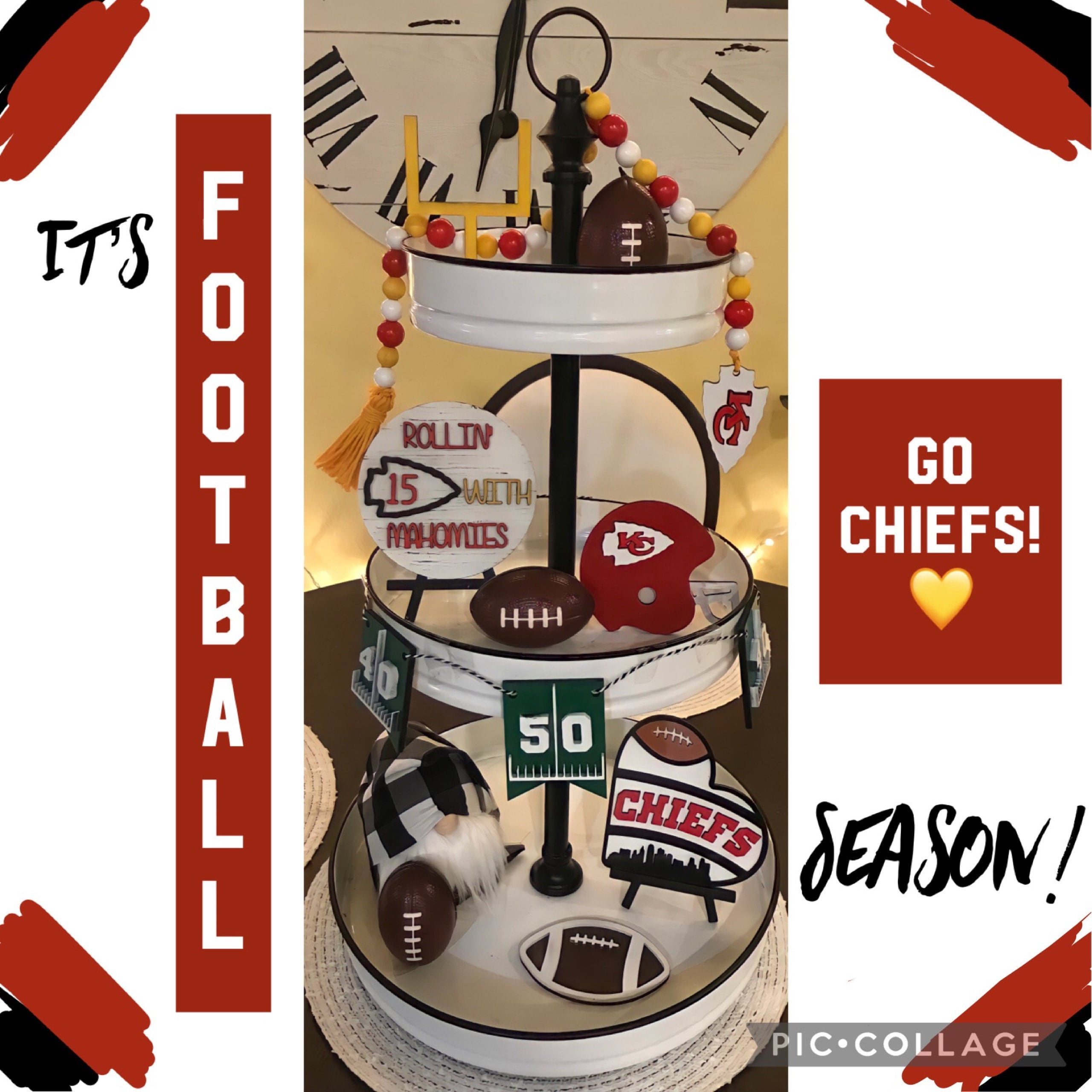 football tiered  tray decor/football decor/football signs/tiered tray signs/football tiered tray/Football decor/Football tray decor
