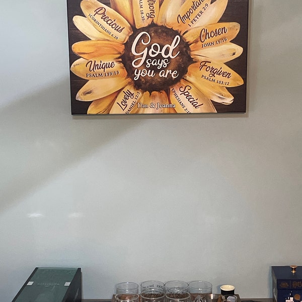 God Says You Are Sunflower Canvas, Christian Canvas, Sunflower Canvas ...