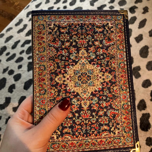 Grey - Ikat Fabric Cover Handmade Paper Notebook (9 x 7 in) main image 1