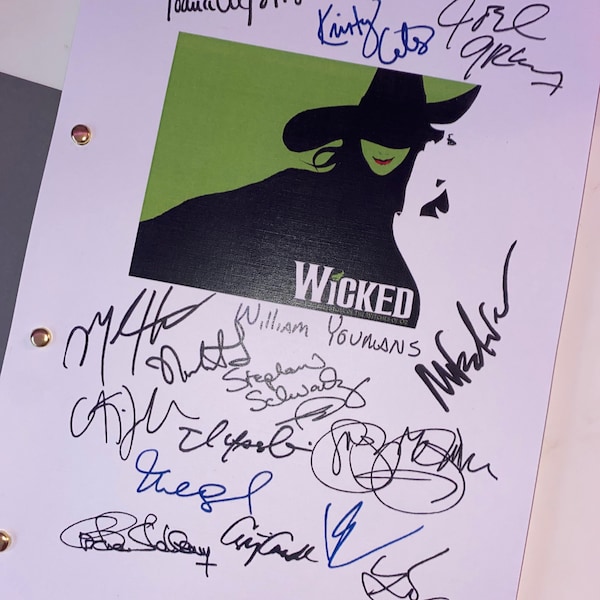 Wicked Broadway West End Musical Script With Signatures, Autographs ...