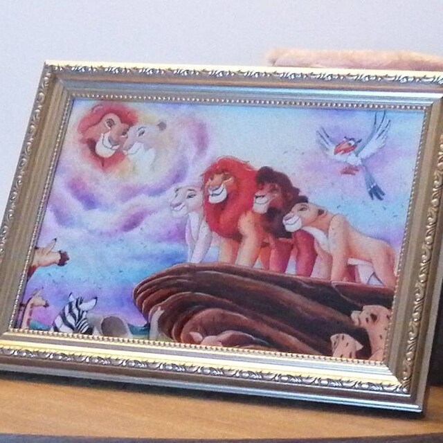 ディズニー ライオンキング 水彩画 ムファサ サラビ シンバ ナラ