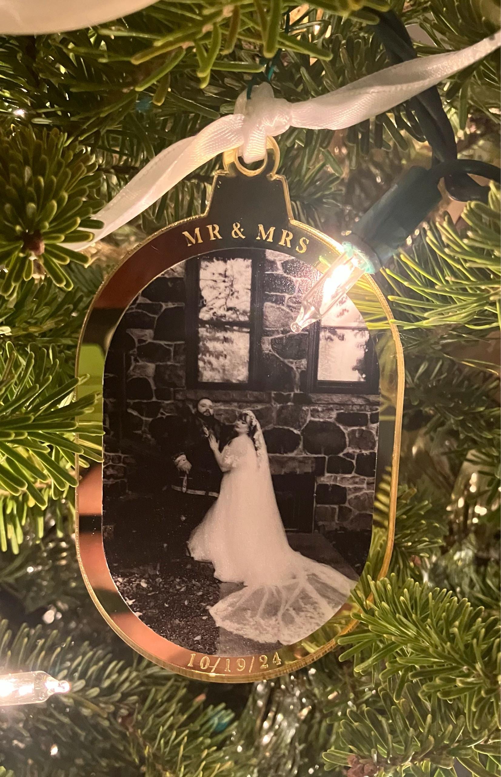 Photo Ornament | First Christmas Married   Ornament | Personalized, Christmas, Gift, Married, Couple, Engagement, Christmas tree