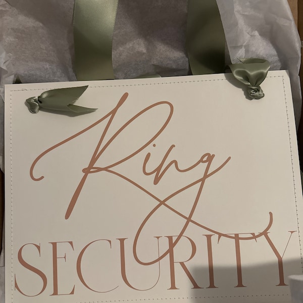 Ring Security Sign for Ring Bearer | Funny Wedding Ceremony Banner 3030 ...