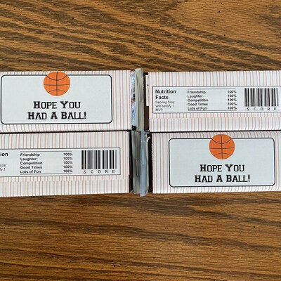 Basketball Party Candy Bar Wrappers Party Favors Chocolate Label ...