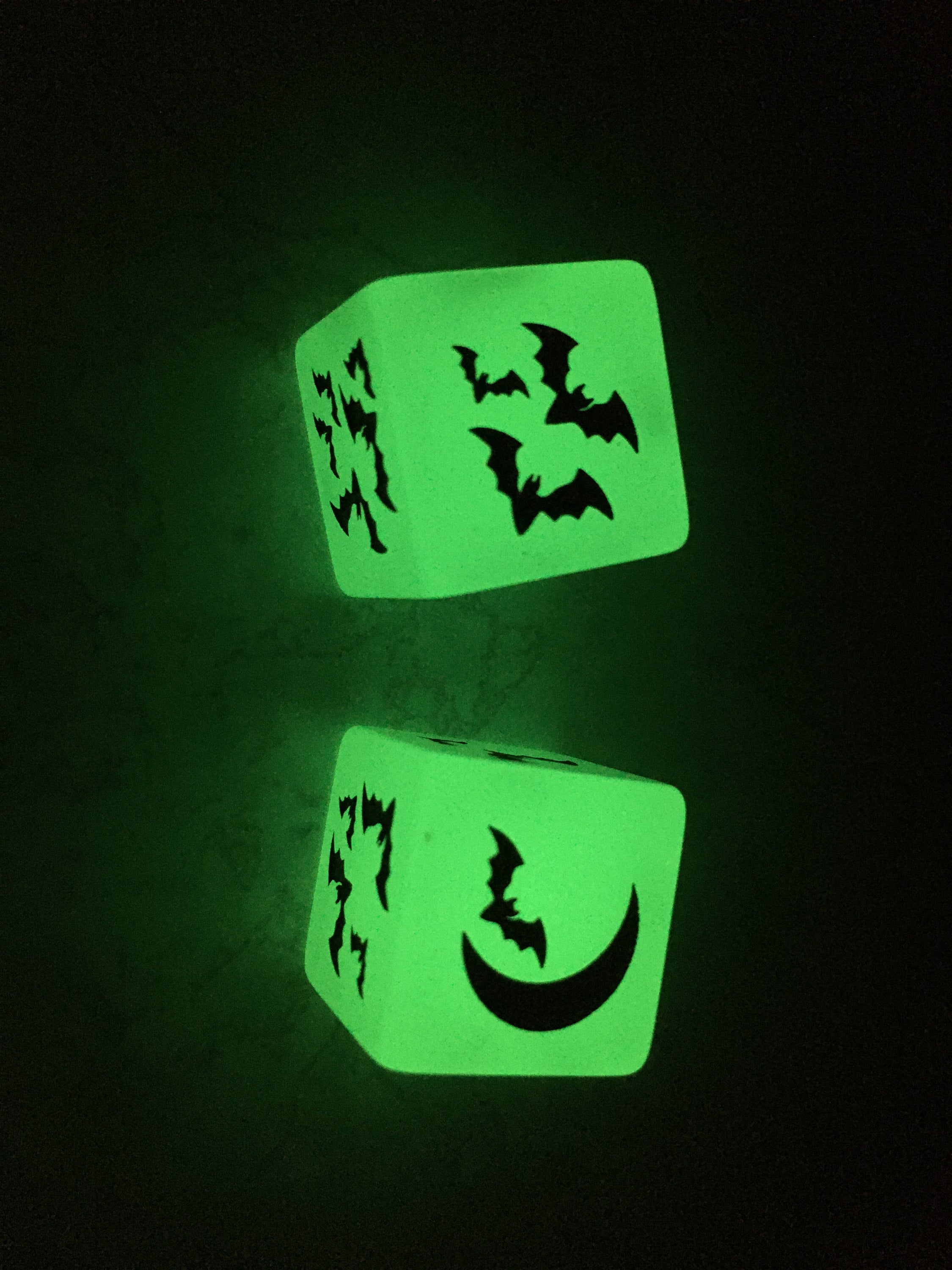 Bat Dice / Set of 2 / D6 - Bats Halloween, Spooky