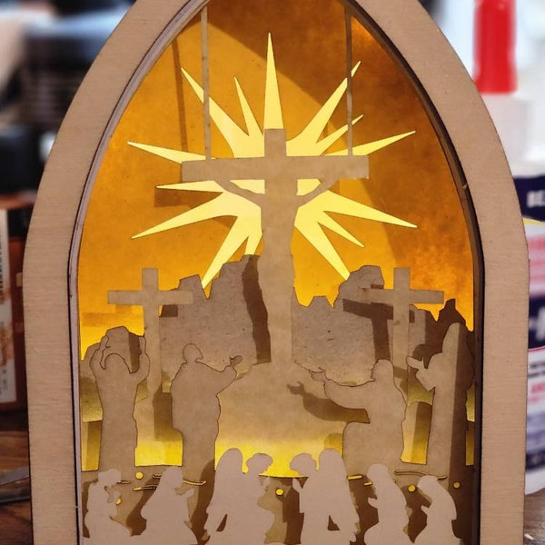 Jesus Shadow Box SVG - Paper Cut Light Box Template (digital Download ...
