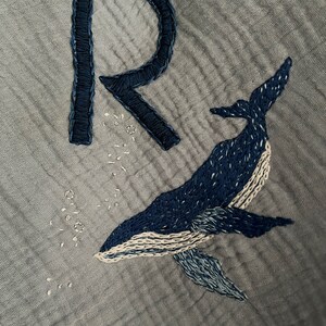 クジラコレクション - ザトウクジラの刺繍パターン - デジタルPDF縫製