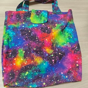 宇宙生地、100%コットン、素晴らしいレインボーギャラクシープリント