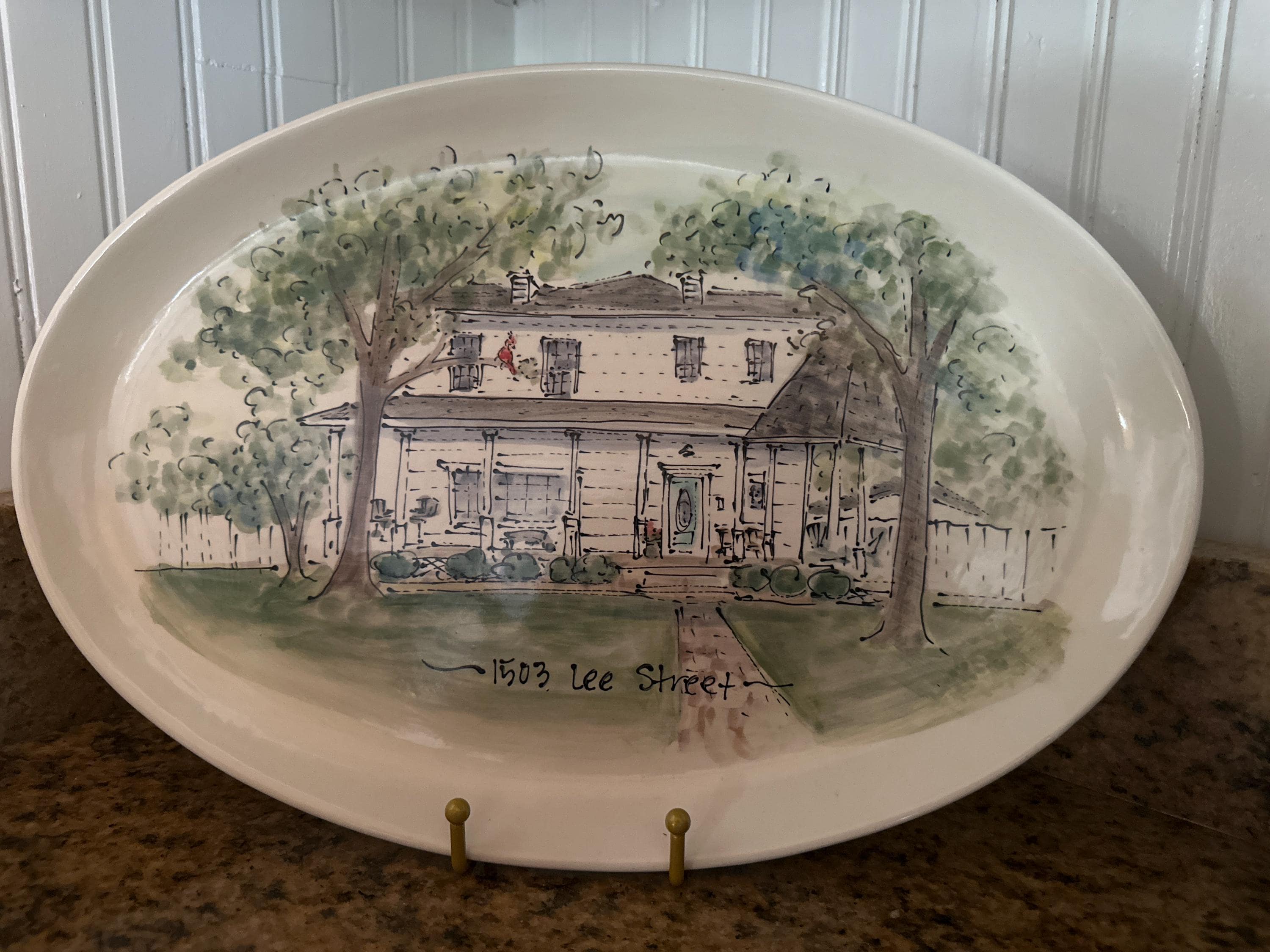 Personalized platter/Housewarming Gift/Handmade pottery/Serving/Heirloom/Wedding/Mother Father/Realtor/New Home/9th Anniversary/Husband Wife