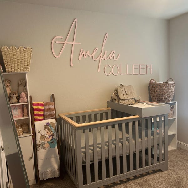Custom Wood Baby Name Sign Letter Wall Art Kids Room Art Wall Art for ...