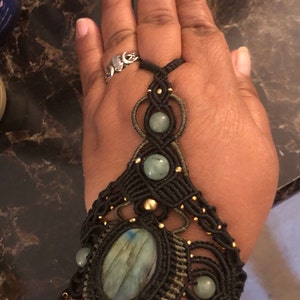 Handmade Macrame Harness Bracelet With Semi-precious Stones ...