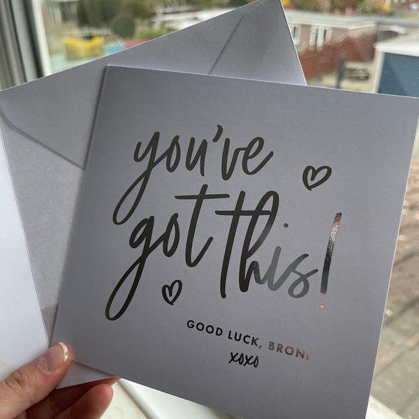 Good Luck Card, Personalised You've Got This Card, Best of Luck Card ...