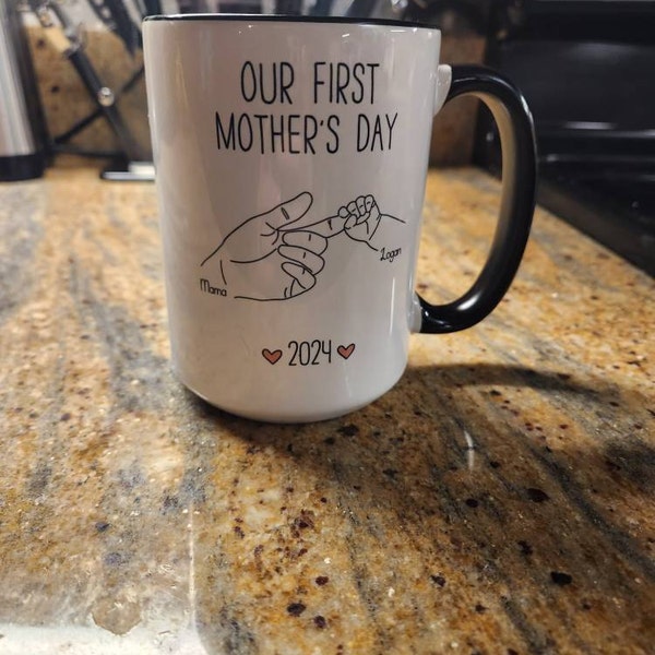 Our First Mother's Day Mug •personalized Name Mug for Mom •first Time ...