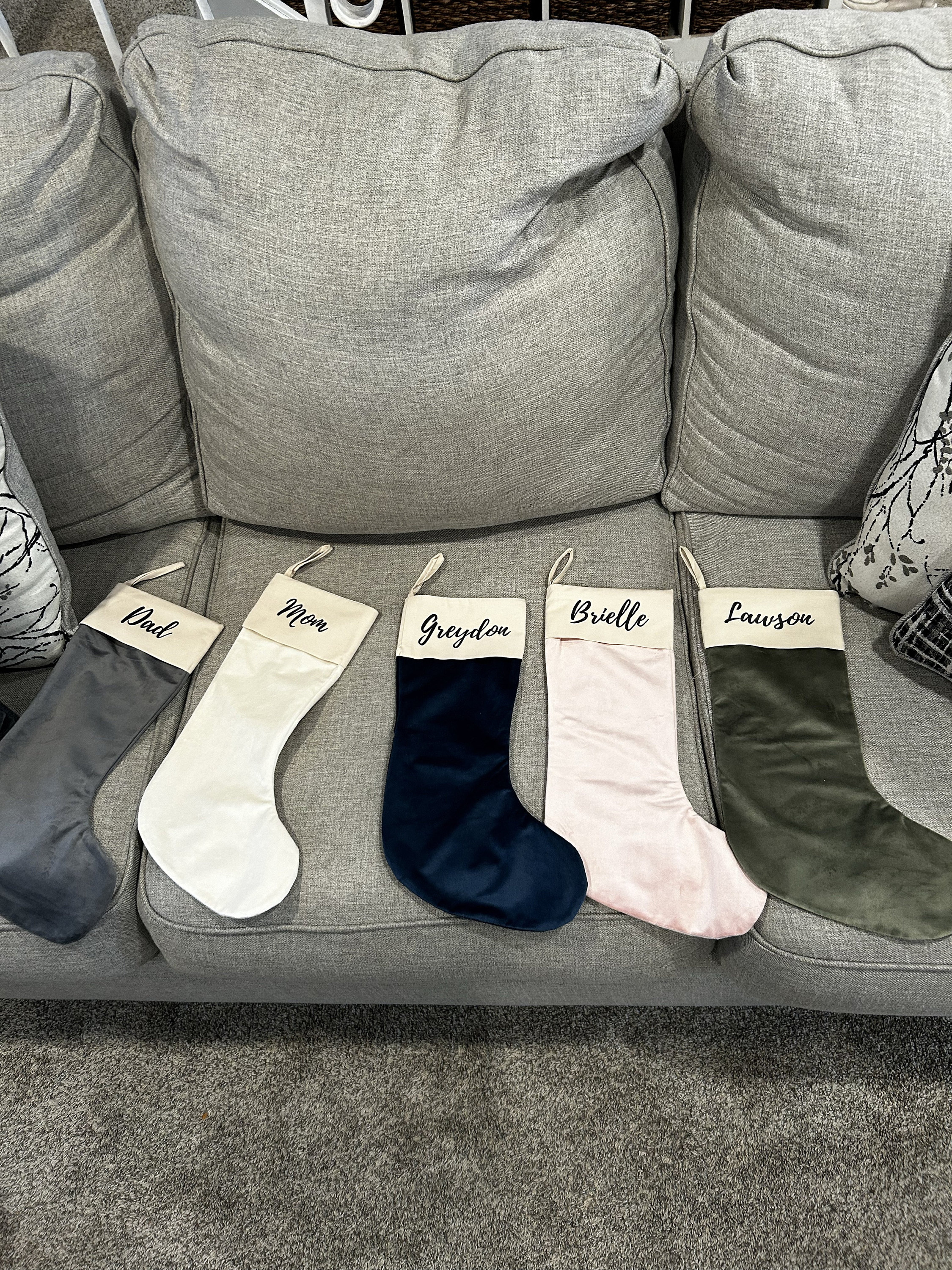 Personalised Velvet Christmas Stocking - Custom Name Holiday Decor - Perfect Xmas Gift - 1 Stocking - Personalized Christmas Decoration
